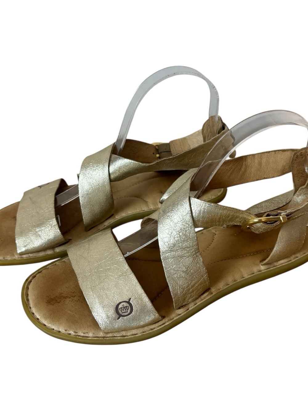 Born Neil Platino Metallic Gold Genuine Leather Gladiator sandals size 8M